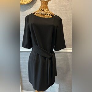 Alice + Olivia Black Sheath Dress with 3/4 Sleeves